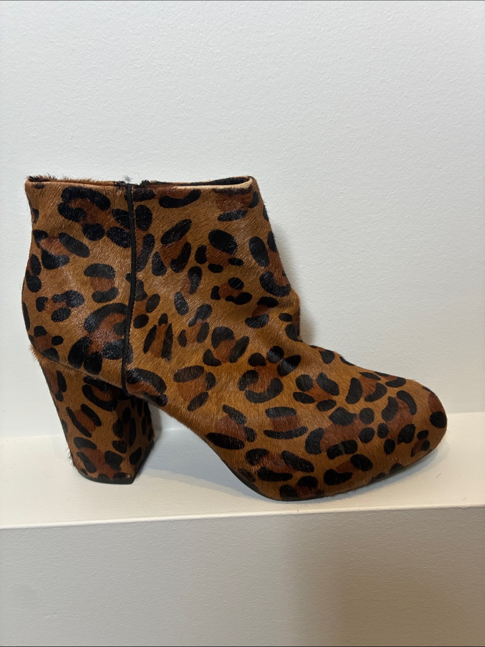 Topshop Leopard Print Ankle Boots in Brown and Black